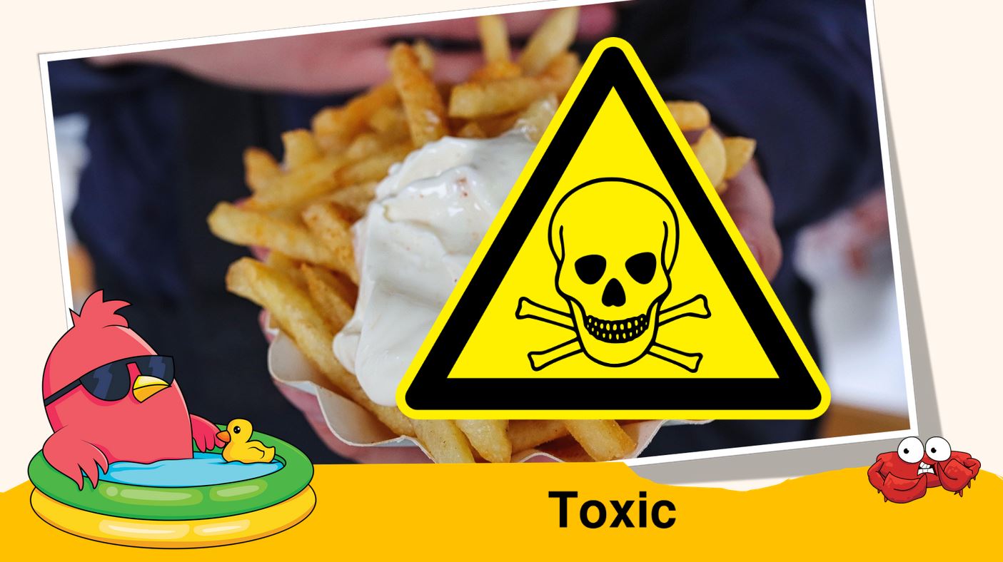 Präsentation - Sonnencreme auf Pommes